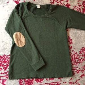 J.Crew sweater with suede elbow patches